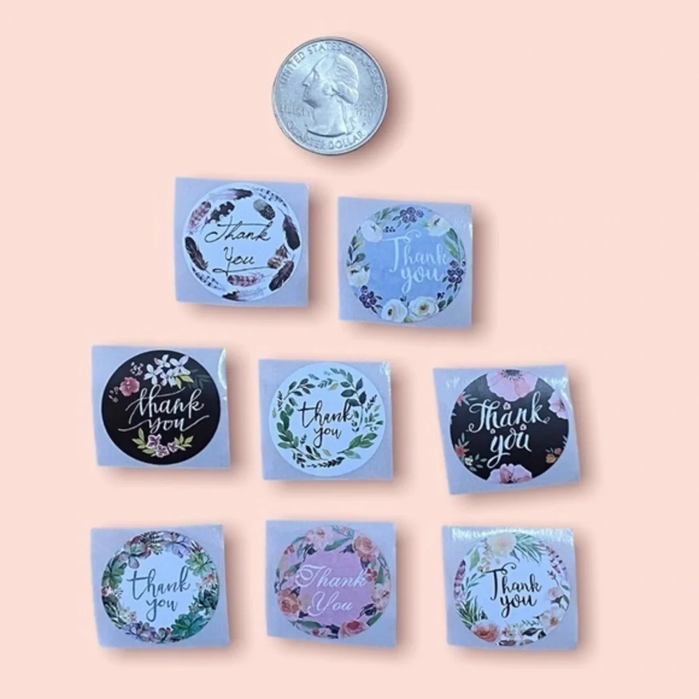 40 Small Thank You Stickers! (Quarter Size)